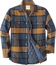 Dubinik® Men's Flannel Shirt Overshirt Lightweight Warm Plaid Lined Jacket for Press Stud Pockets
