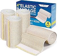 Vista 9 de LotFancy Vendaje elástico, paquete de 4 envolturas de compresión médica de 3 pulgadas para lesiones, deportes, vendajes de linfedema sin látex