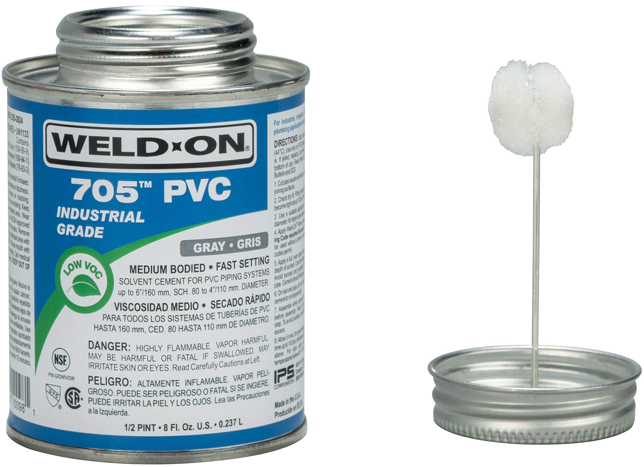 Weld-On PVC Solvent Cement - 1/2 Pint -3 Weld-On PVC Solvent Cement - 1/2 Pint -3