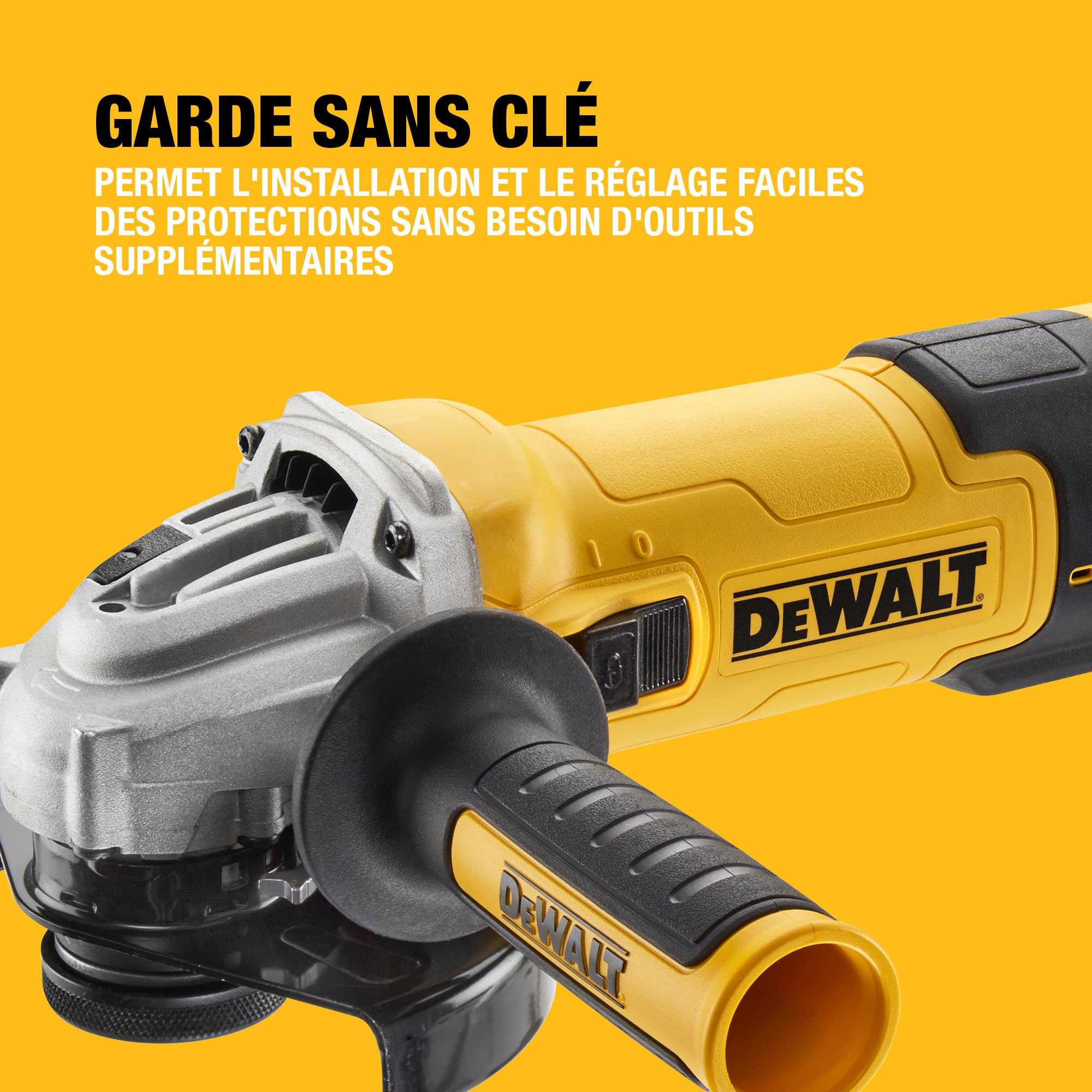 DEWALT - Meuleuse d'angle filaire 125mm à vitesse variable, 1500W avec interrupteur anti-redémarrage - Kit de surfaçage, DWE4257KT-QS