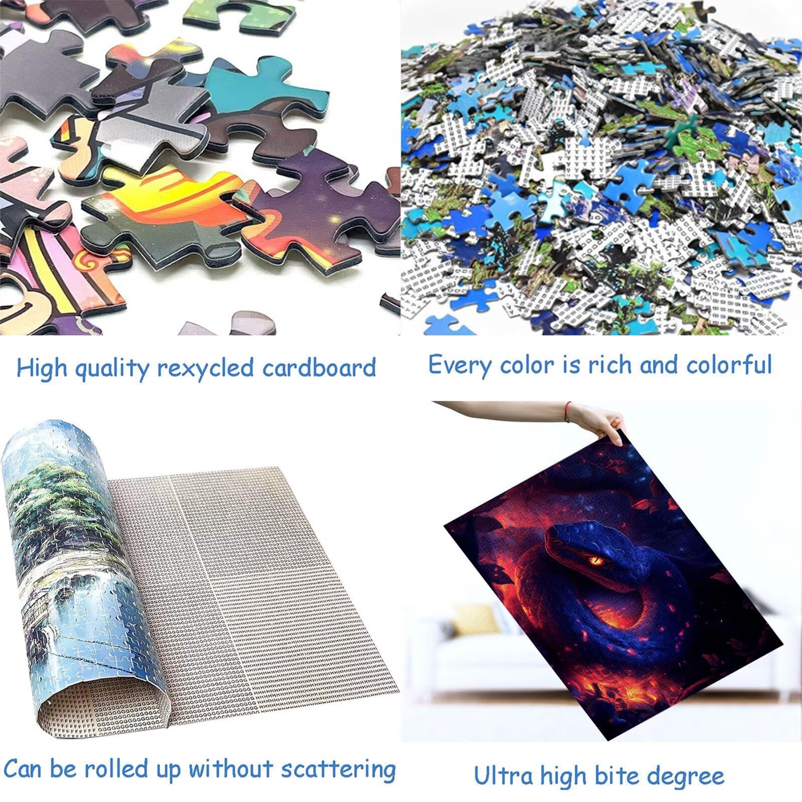 Puzzle 2000 elementów Zwierzę Dorosły Wąż 100 x 70 cm Rzemiosło Klasyczne 3D Drewniana układanka do rodzinnych gier aktywności, układanka do samodzielnego wykonania nawet do dekoracji ścian domu