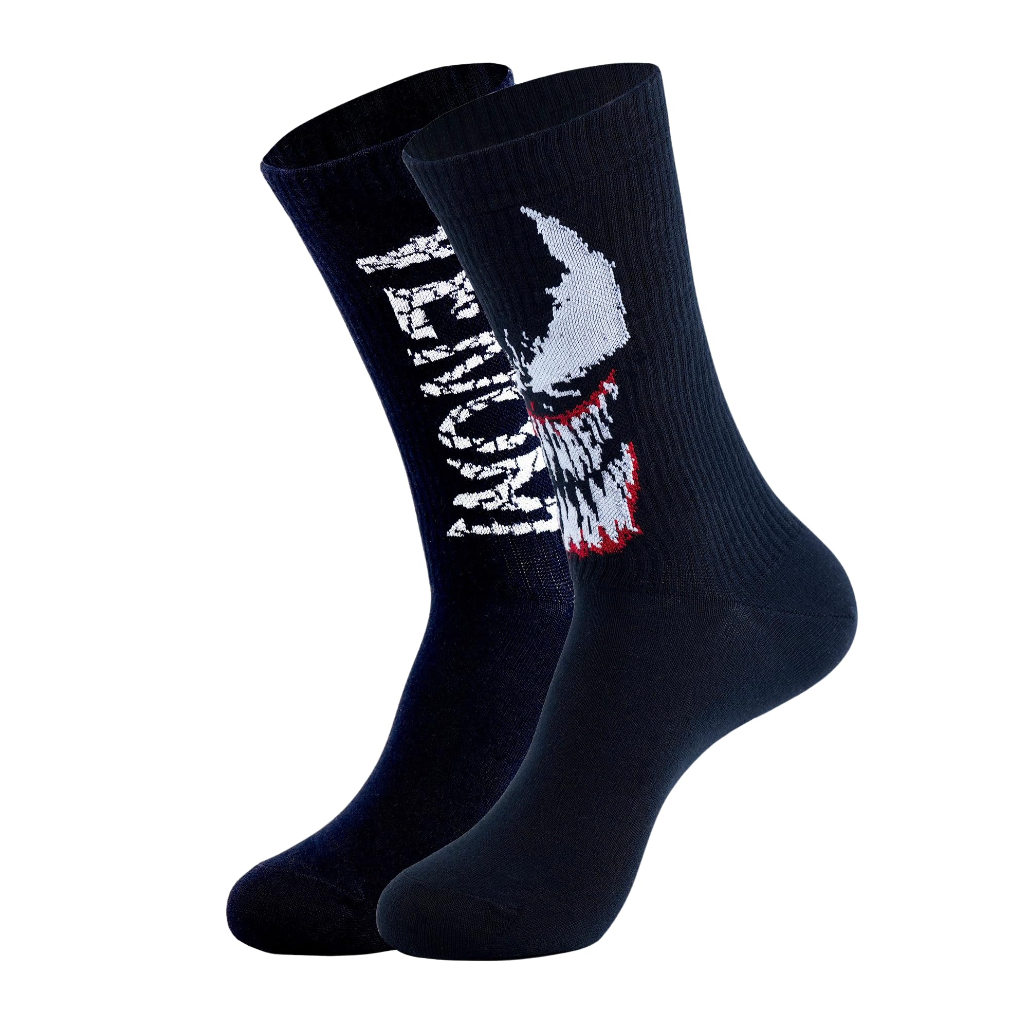socksxpress Marvel Venom Men's Crew Socks | Special Edition | Comfortable | Stylish | Black | Pack of 2-picture-34
