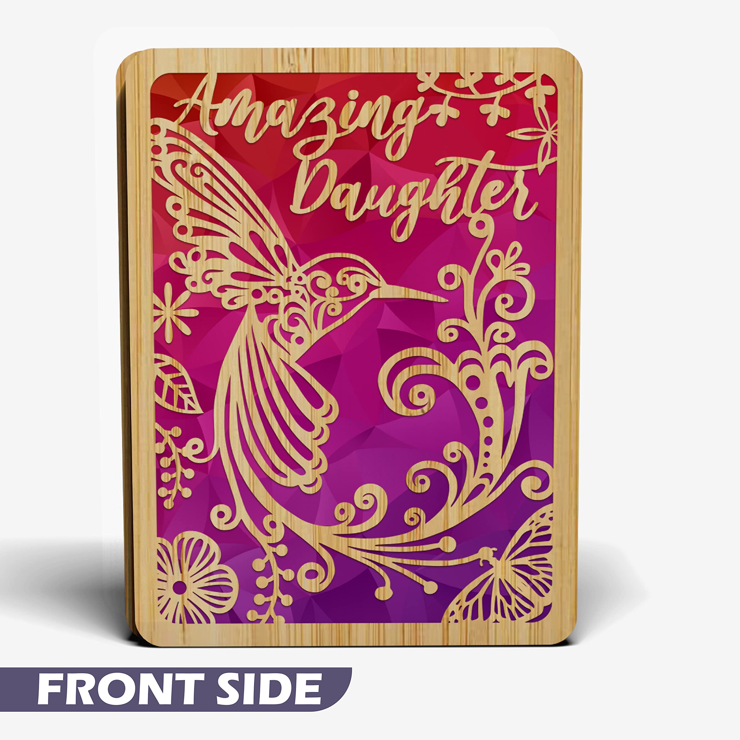 Weihnachtskarte Für Mütter Aus Bambus – 15,2 X 11,4 Cm, Laserschnitt Mit Rentier-Design, Inkl. Umschlag
