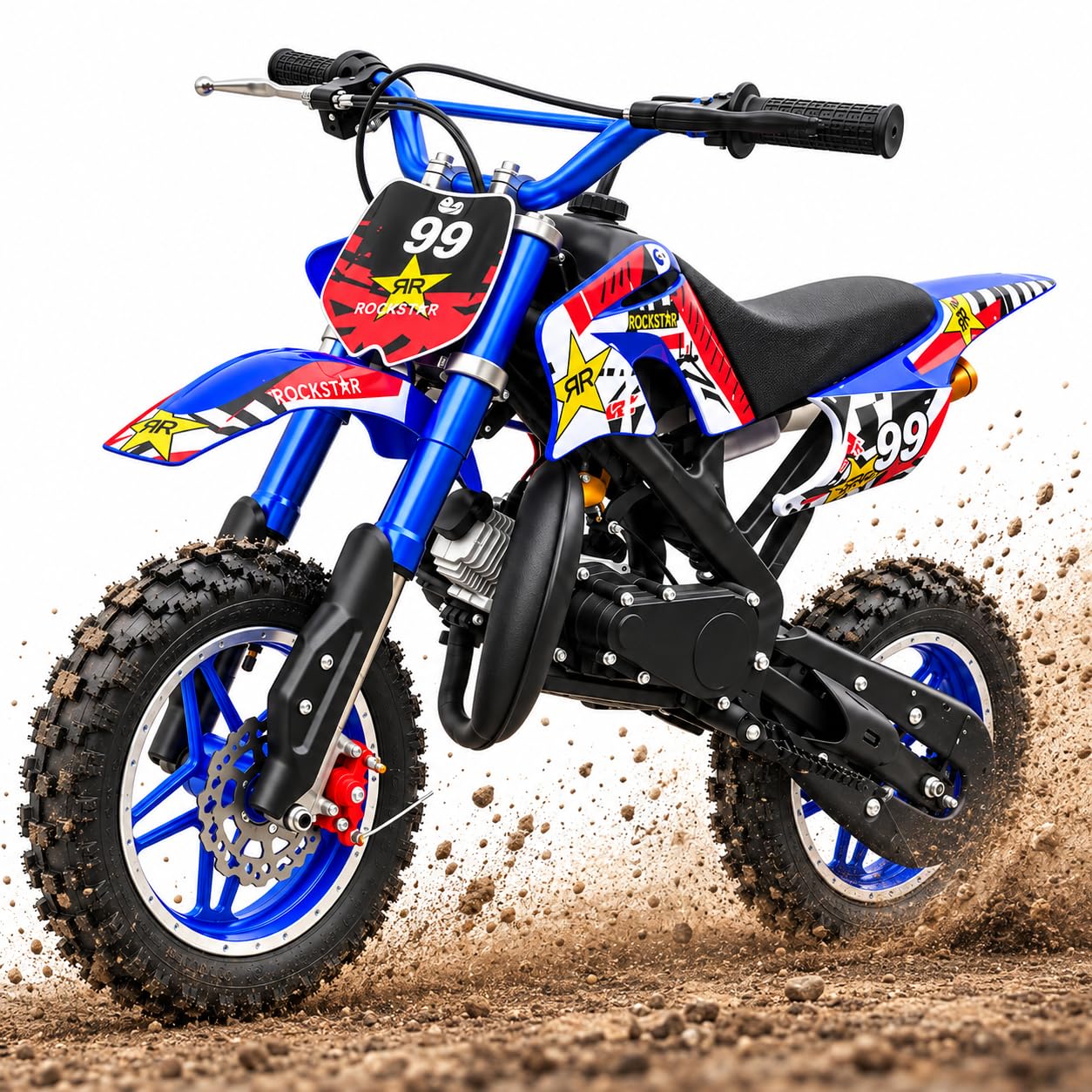 49cc Kids Dirt Bike Gas Powered for Ages 8-14, Automatic Pit Bike, 25MPH