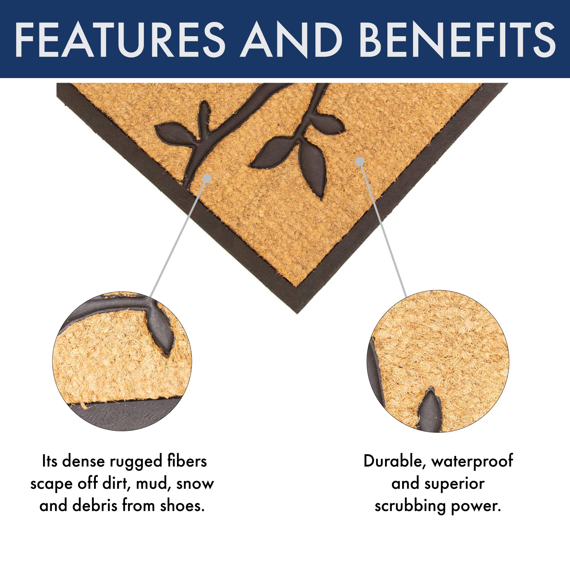 NoTrax Coir Doormat - Natural Rubber Backed -4