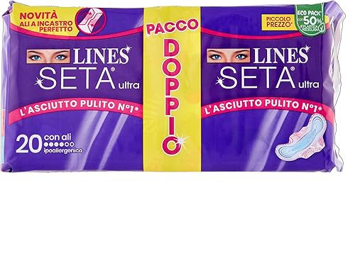 Lines Lot de 20 serviettes hygiéniques en soie