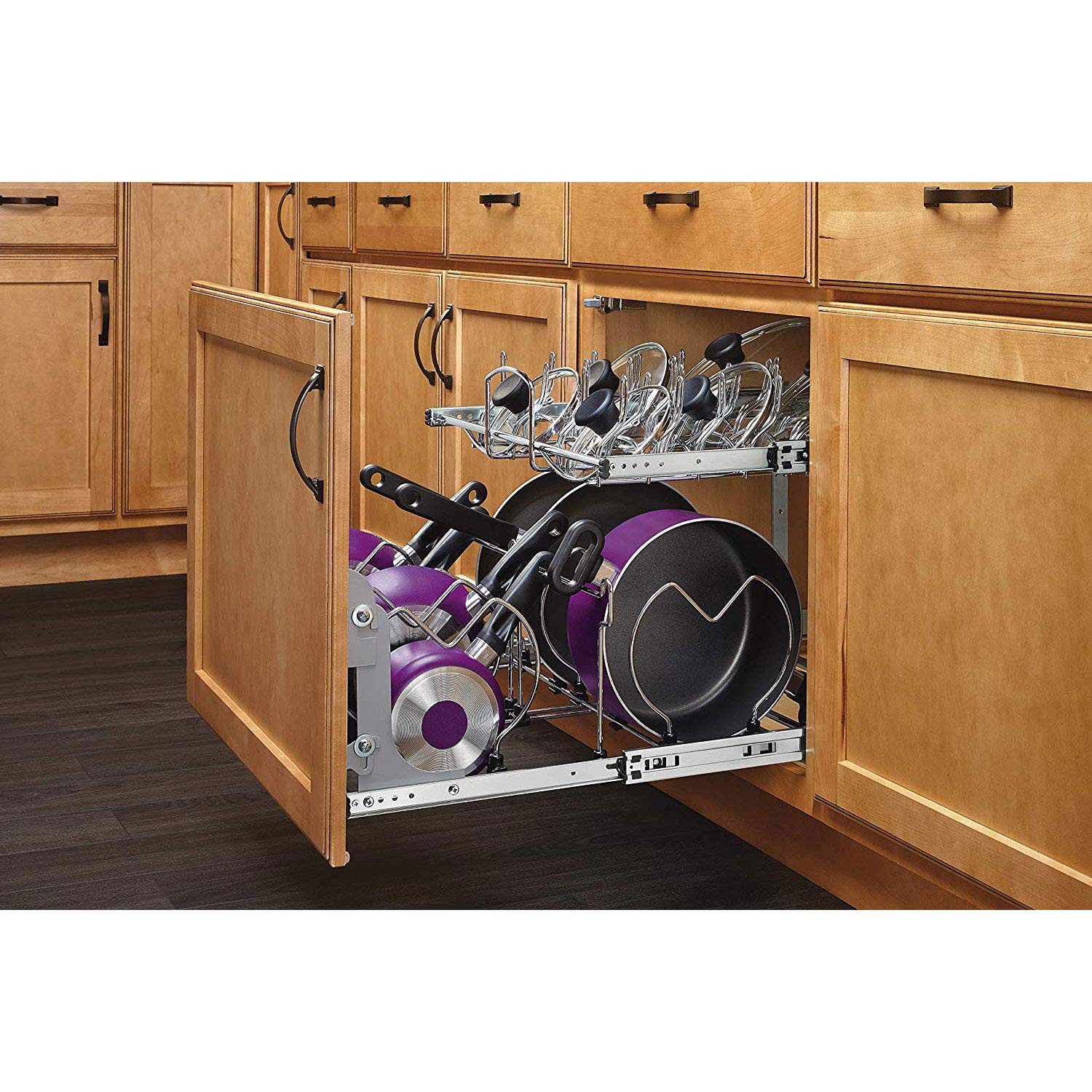 RevAShelf 5CW22122CR 21Inch 2Tier Wire Pull Out Kitchen Organizer for Pots, Pans RevAShelf 5CW22122CR 21Inch 2Tier Wire Pull Out Kitchen Organizer for Pots, Pans