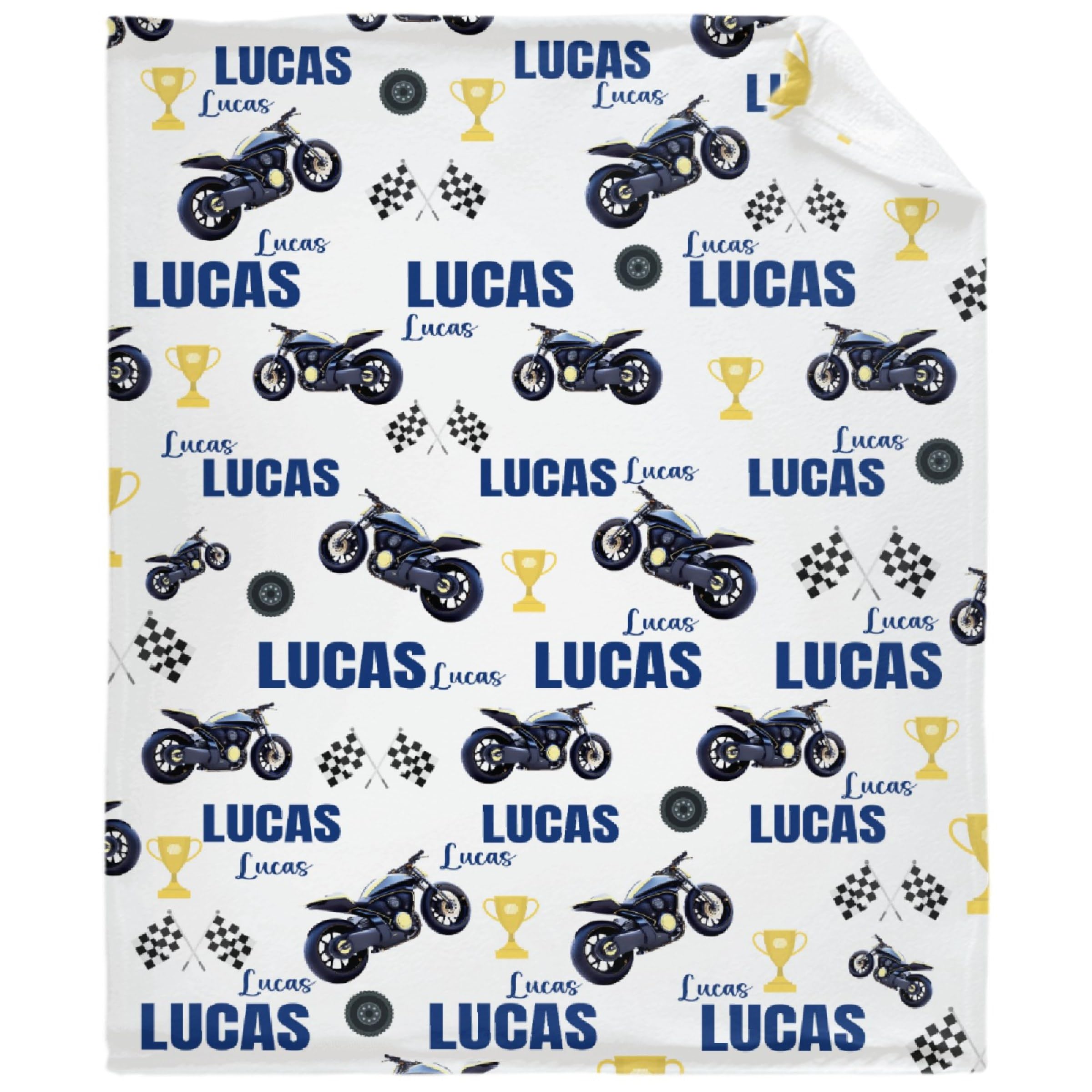 Personalized Motorcycle Dirt Bike Blanket Custom Motorcycle Blanket