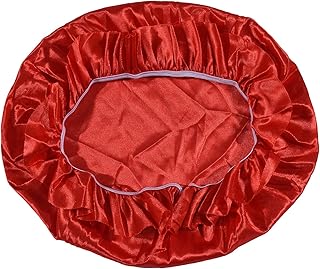 Boné de dormir de seda boné de cetim boné de dormir ajustável boné de banho boné grande de seda macia noite faixa elástica para mulheres meninas cabelo natural sono Boné de seda para dormir,Touca de dormir,Bonnet de cetim,Touca de banho,Chapéus noturnos Red