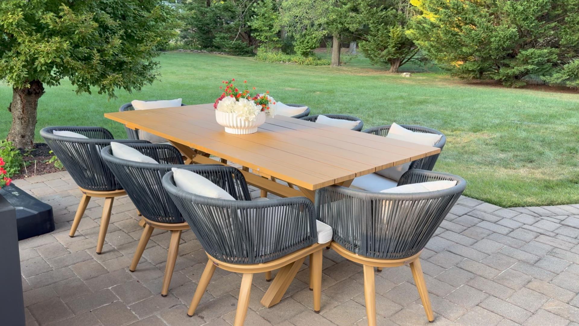 Amazon.com: PURPLE LEAF 9 Pieces Patio Dining Set Wicker Outdoor