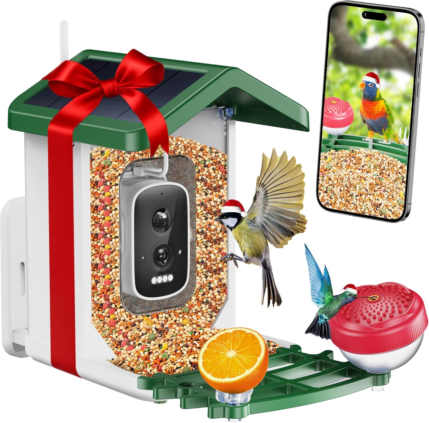 Bird Feeder with Camera, 2.5K UHD, AI Recognition, Solar Powered