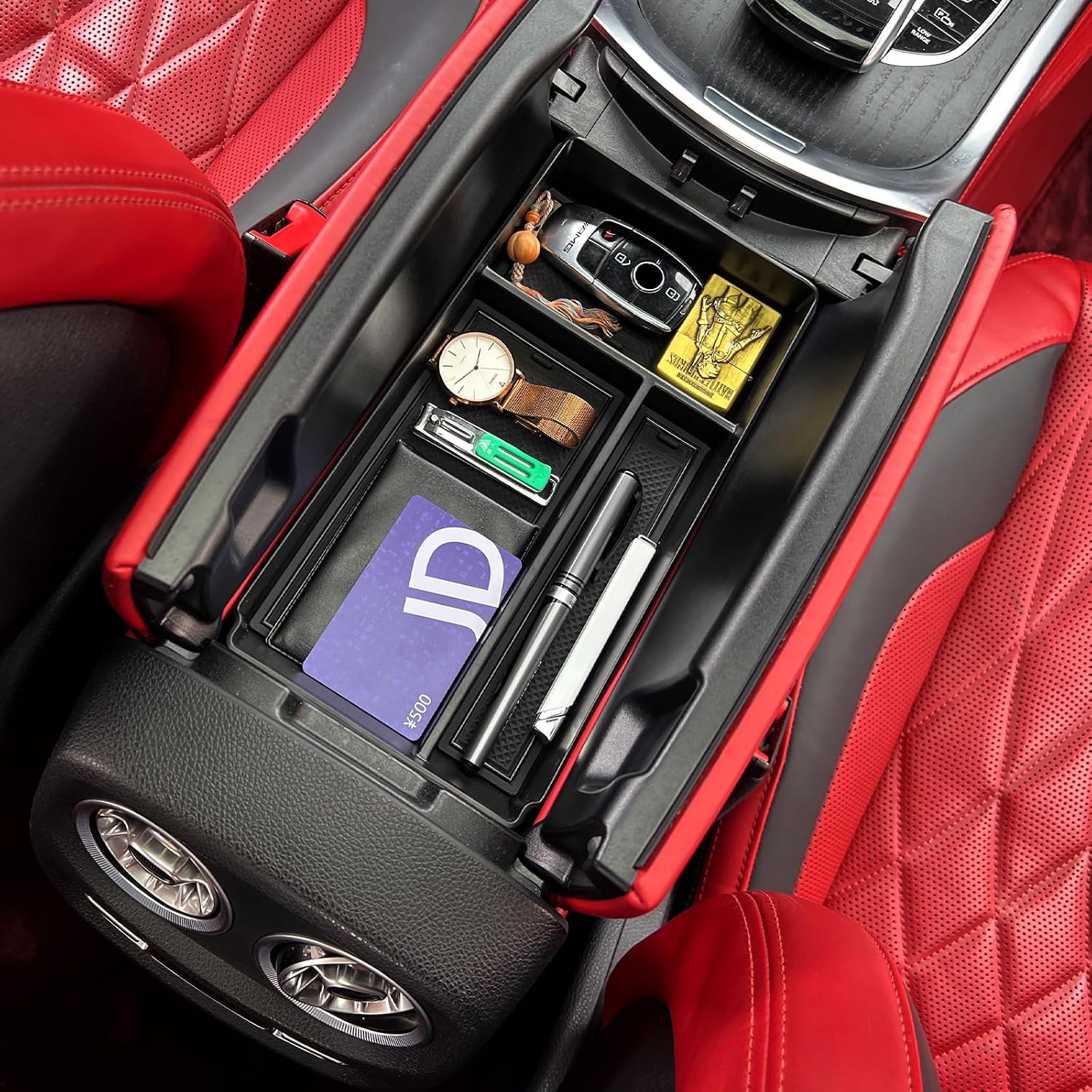 Center Console Organizer for 2019–2025 Mercedes-Benz G-Wagon W464 G550/G580/G63 AMG, Armrest Box Storage Tray Insert Interior Accessories