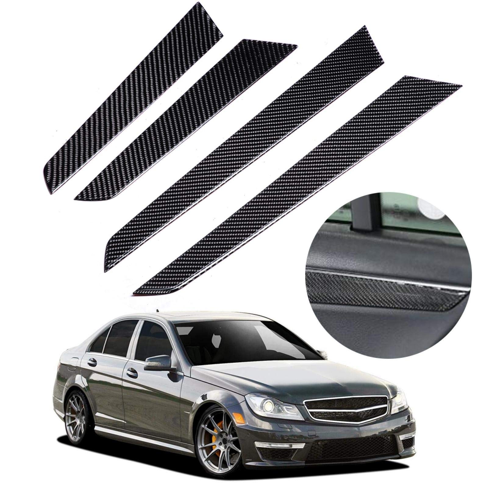 4Pcs Red Carbon Fiber Inner Door Handle Frame Trim For Mercedes-Benz W204 07-13 | UK 4Pcs Red Carbon Fiber Inner Door Handle Frame Trim For Mercedes-Benz W204 07-13 | UK
