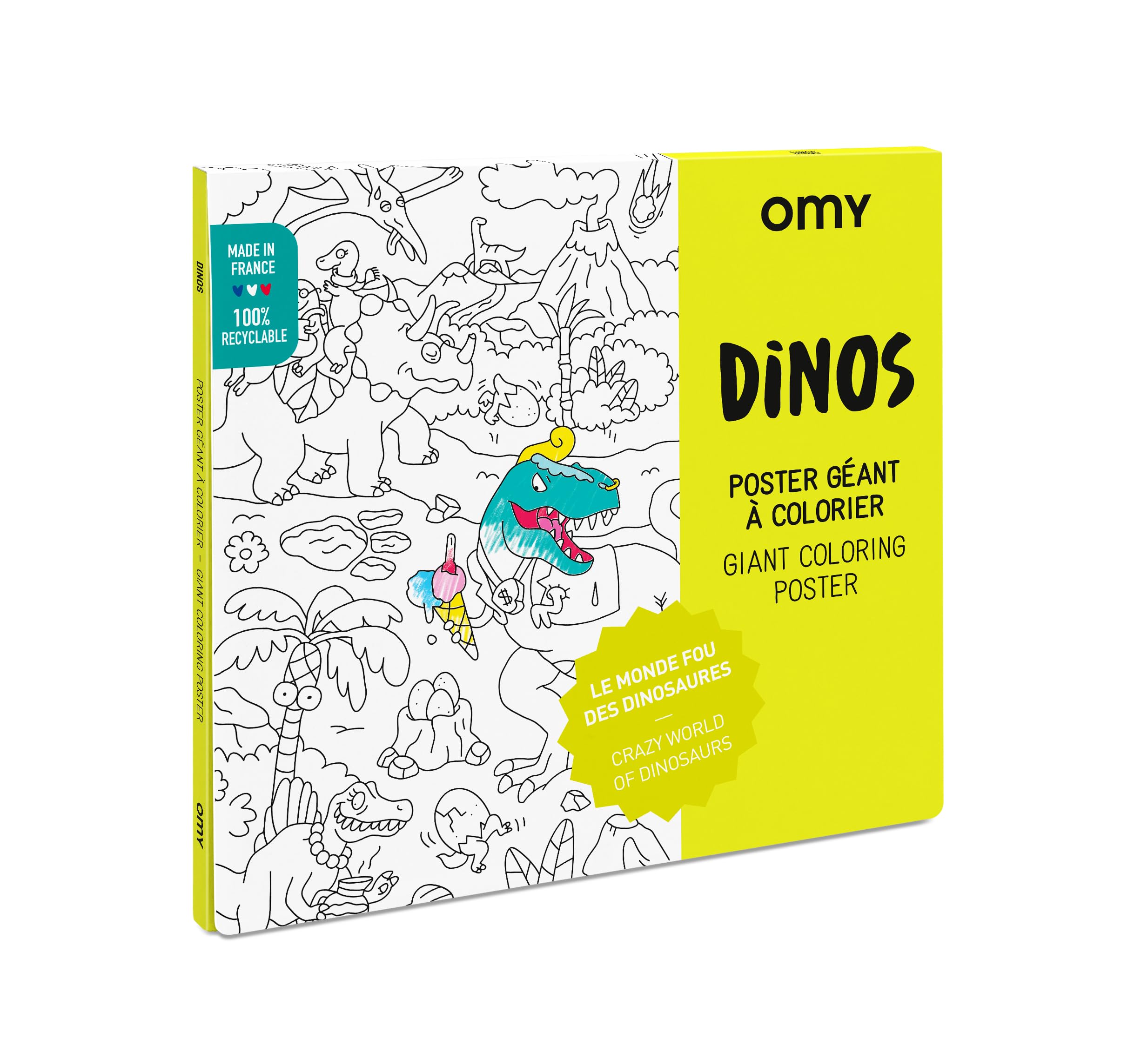 Giant Coloring Poster – Dinosaurs - A Crazy Prehistoric World | Travel Back in Time Among Dinosaurs | 40 x 28 Inches | Creative Play and Fun for Kids, Teens, Adults, and The Whole Family
