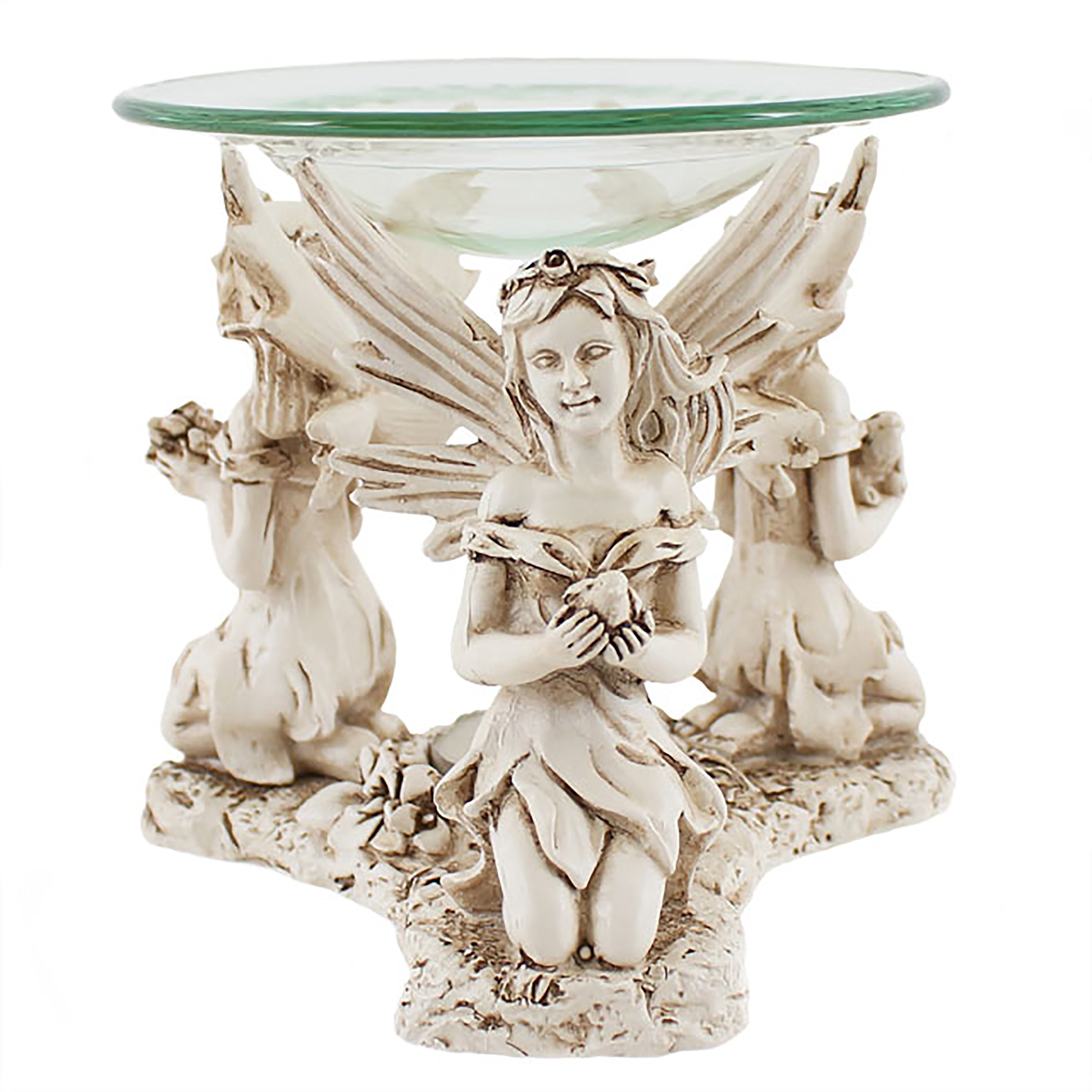 GiftbritThree Fairy Oil Burner with Glass Dish
