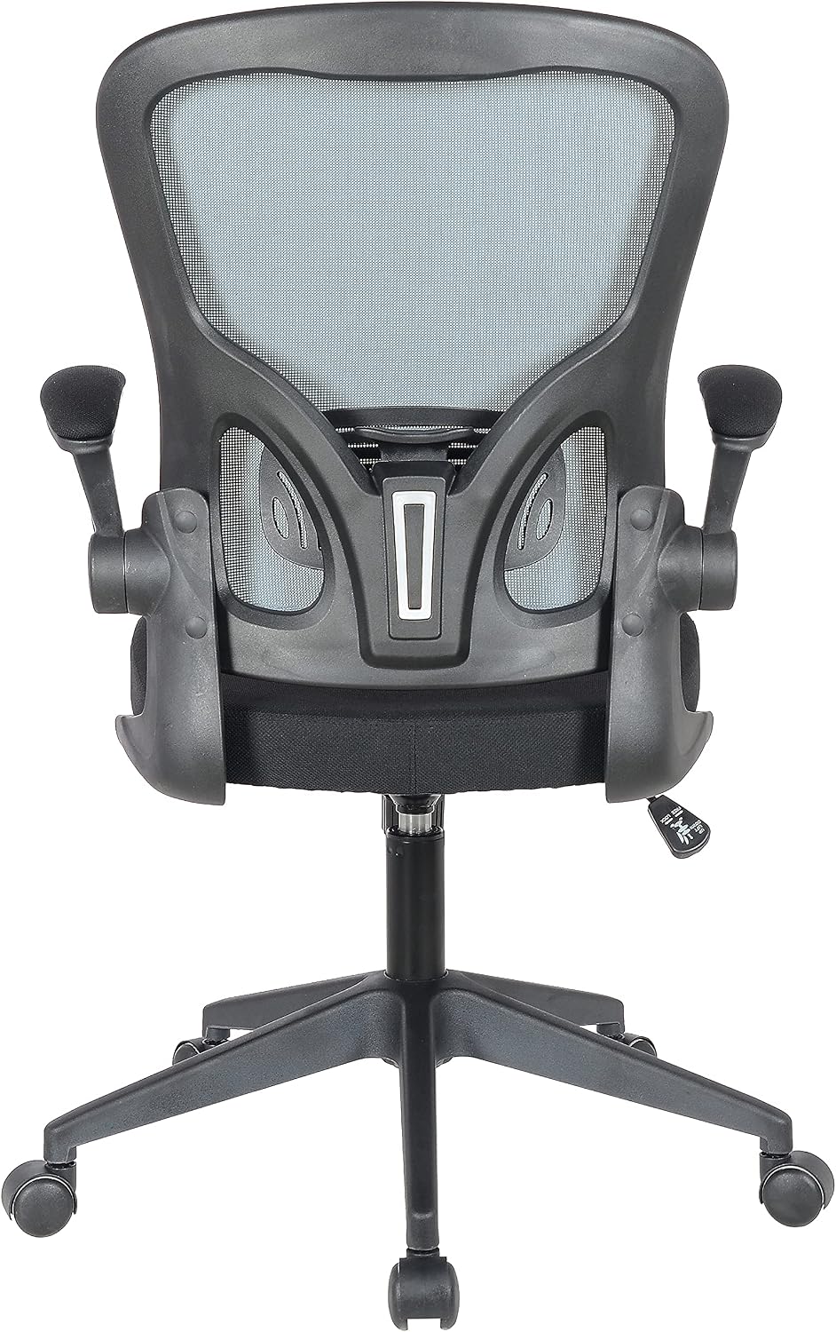 LeisureMod Ergonomic Office Chair - Grey Swivel Desk Chair with Adjustable Height & Flip-Up Armrests, Modern, Breathable & Comfortable for Home or Office