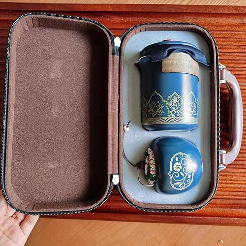 Miniatura 7 de Juego de té de viaje portátil de cerámica, el mejor regalo para la temporada de graduación, día de la madre, día del padre, Navidad, Halloween,