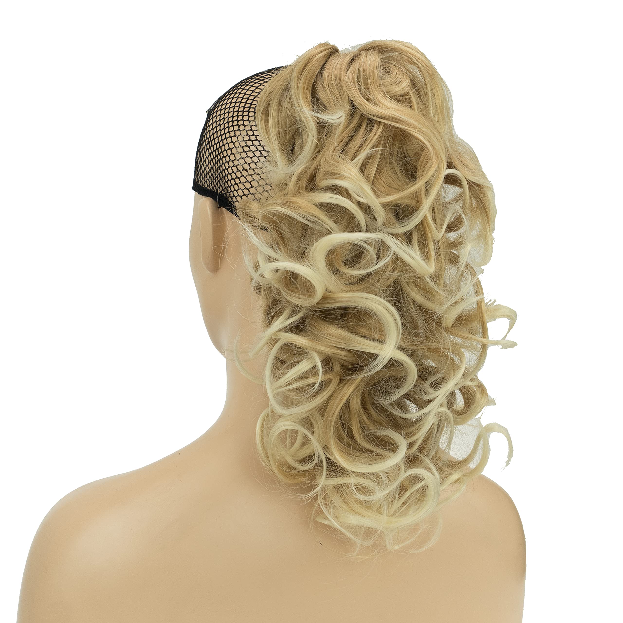 IMISSU Messy Curly Hair Short Claw Ponytail Hair Extensions Pony Tail Clip in Hairpieces (Beach Blonde) - Image 3