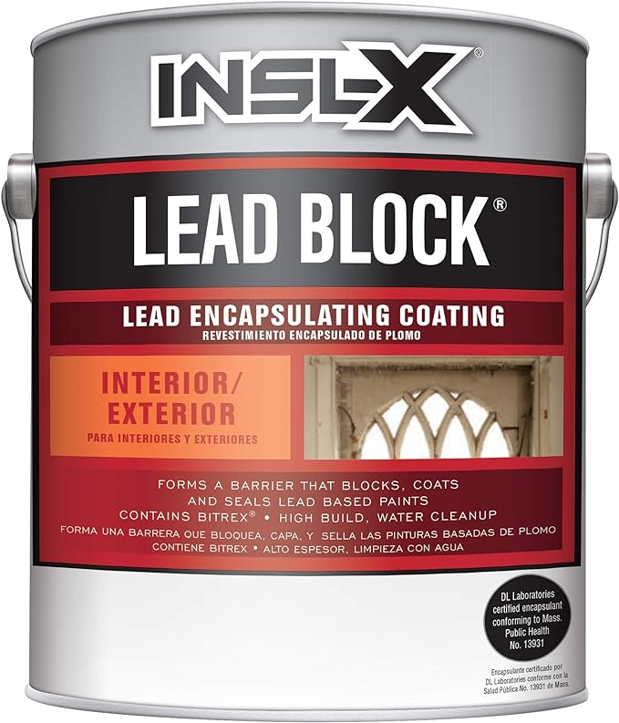 INSLX Lead Block, Lead Encapsulating Acrylic Paint, Eggshell, White, 1