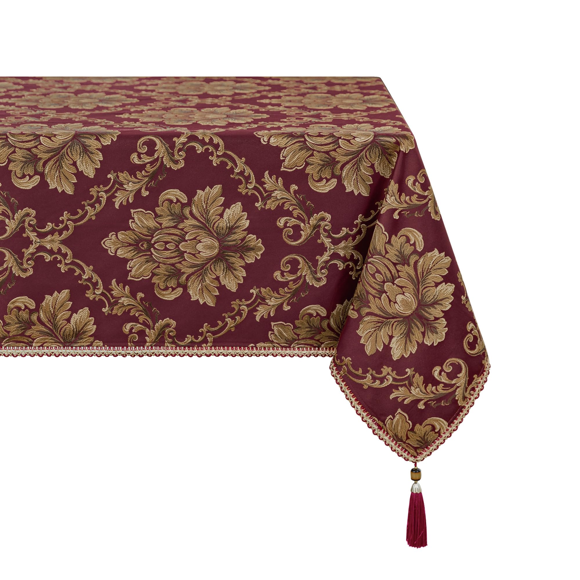 TOPLUXE Table Cloth, Luxury Tablecloth Rectangle Table Cover for Dining Room/Restaurant Table Decoration (140x240cm, Bordeaux) — image 1