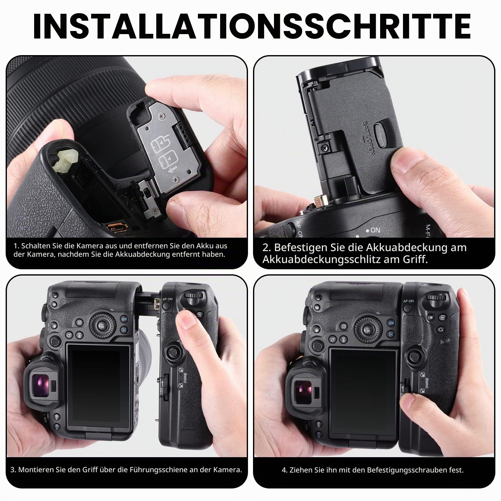 NEEWER Batteriegriff Ersatz für BG-R10 Kompatibel mit Canon EOS R5 R5C R6 R6 Mark II spiegellosen Kameras, angetrieben von LP-E6/LP-E6N/LP-E6NH Batterien für stabile vertikale Aufnahmen