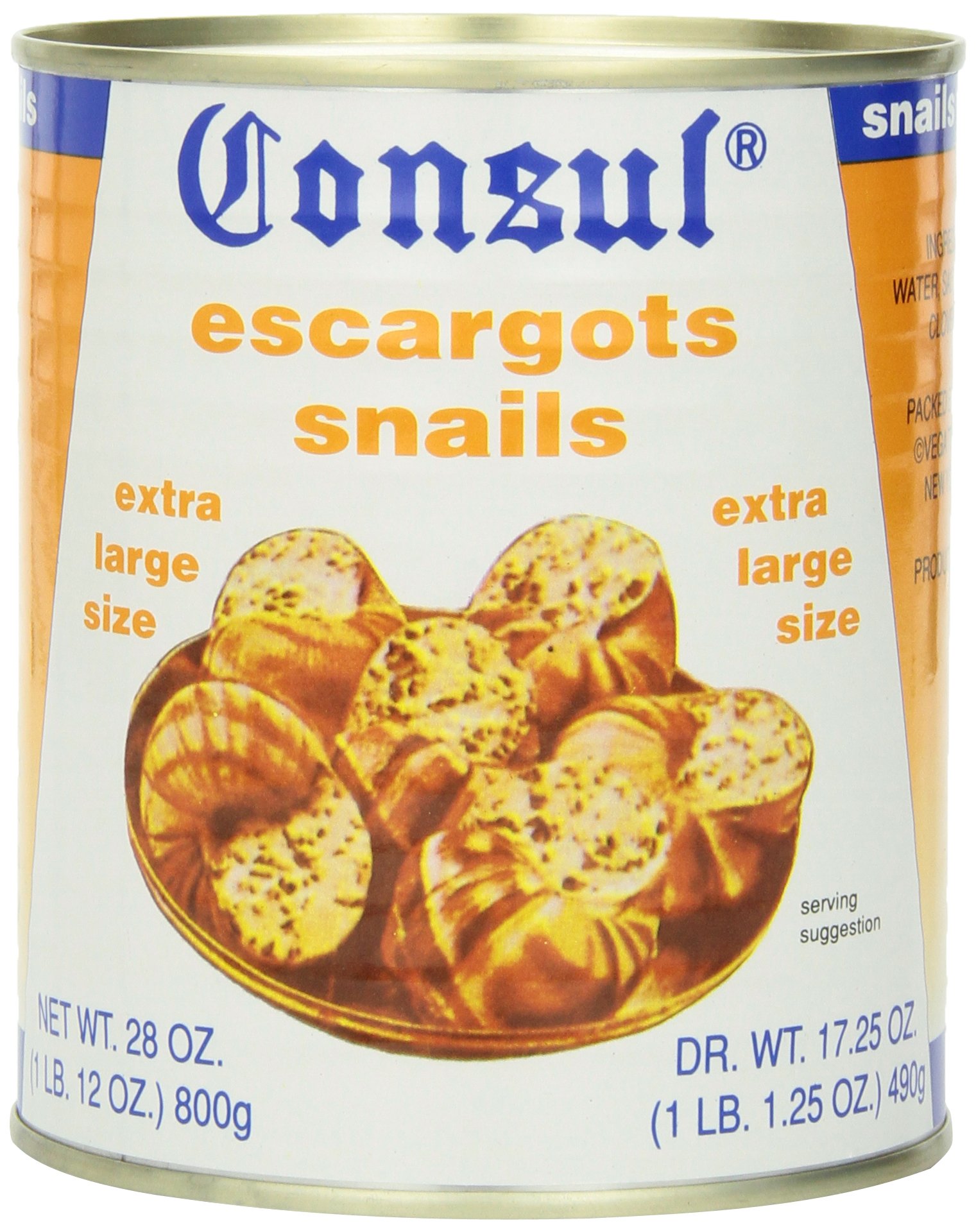 Roland Foods Consul Extra Large Escargot Snails, 28 Ounce Can, Pack of 2