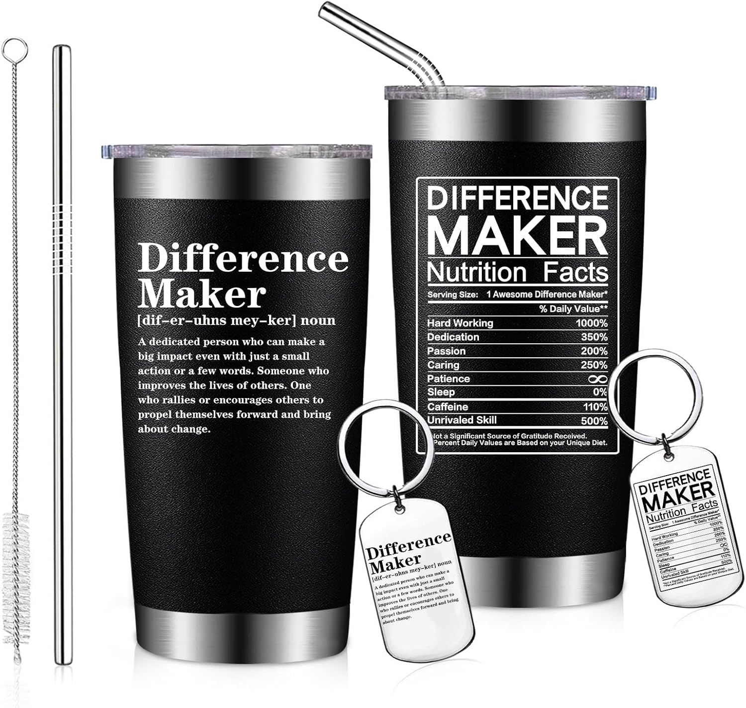 Thank You Gifts for Men, Women - Teacher, Coworkers, Employee Appreciation Gifts - Christmas, Birthday Gifts - 20oz Difference Maker Gift Tumbler