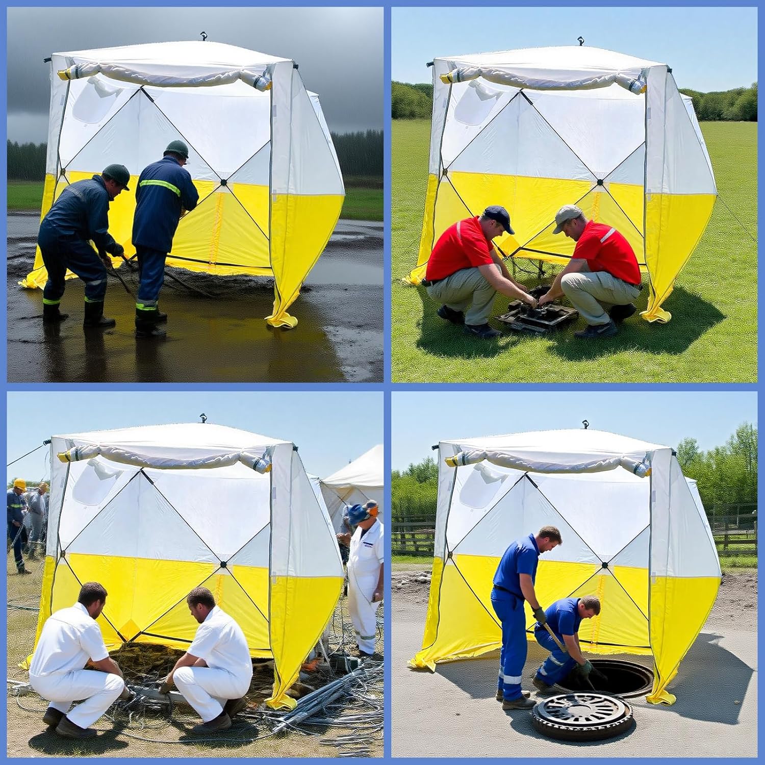 Pop Up Work Tent Instant Tool-Free Setup Portable Shelter for Outdoor Worksite, Construction, Gardening,Roadside Repairs,Emergency Shelter- Waterproof & UV Resistant Canopy 6ft x 6ft x 6.6ft