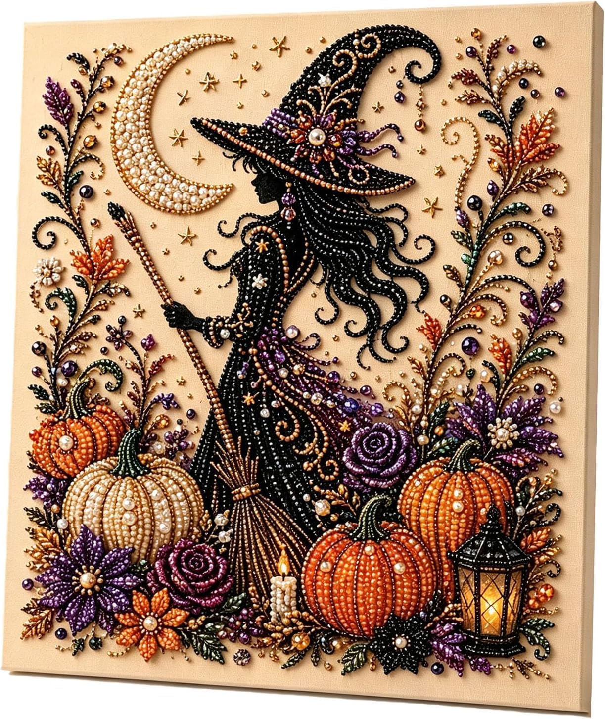  Halloween Ghost Pearl Art DIY Kit, Spooky Cute 3D Diamond-Painting Crafts for Adults, DIY Fall Home Decor Wall Art, Beginner DIY Seasonal Party Gift