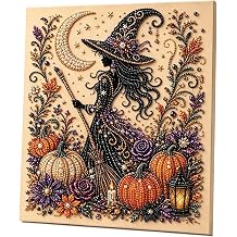 LuckyOkay Halloween Ghost Pearl Art DIY Kit, Spooky Cute 3D Diamond-Painting Crafts for Adults, DIY Fall Home Decor Wall Art, Beginner DIY Seasonal Party Gift