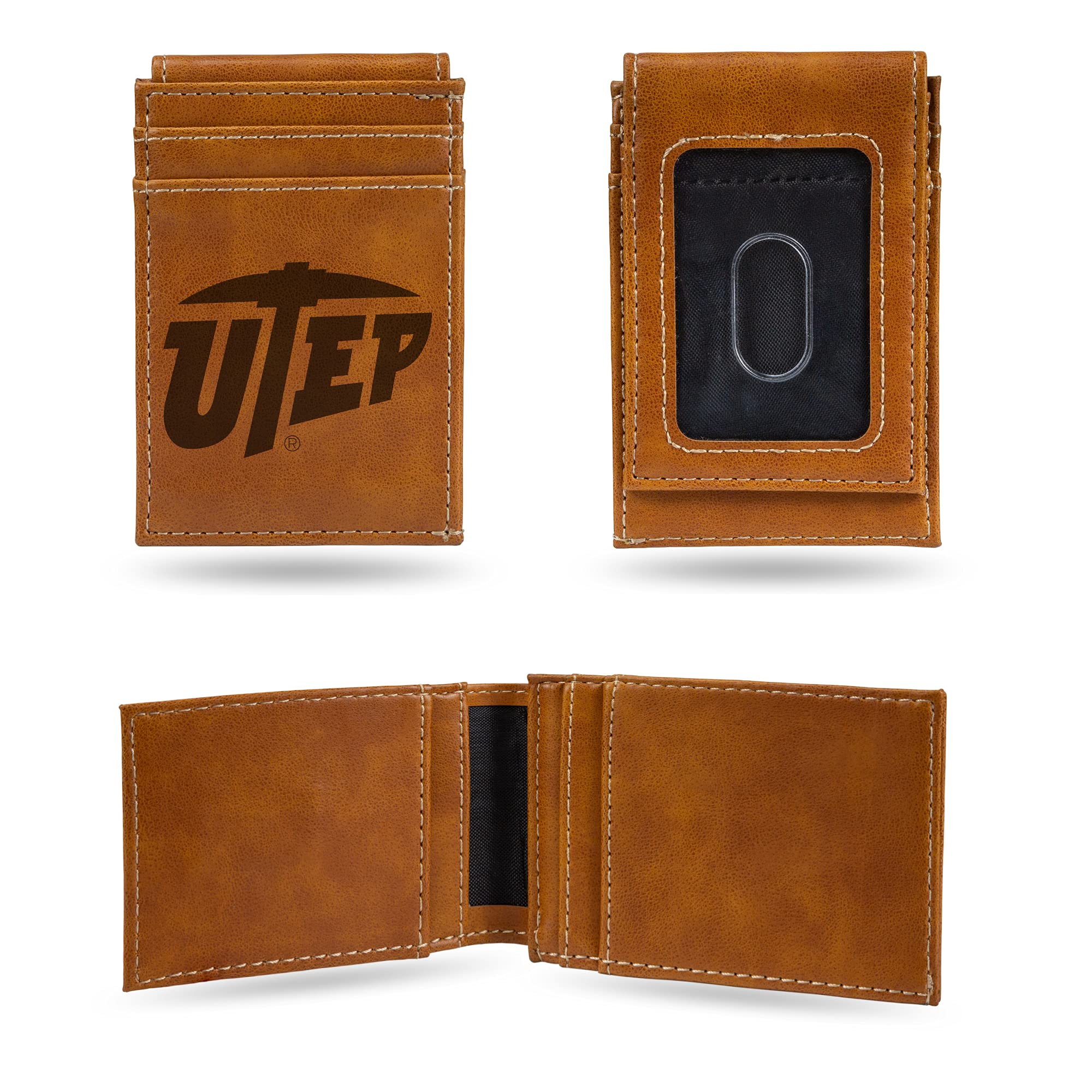 NCAA Laser Engraved Front Pocket Wallet - Compact/Comfortable/Slim