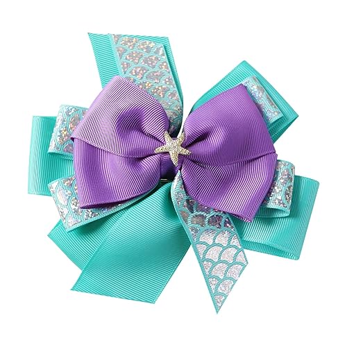 Clip de lazo de sirena para niñas y mujeres, 6 pulgadas, accesorios de disfraz de princesa grande, accesorios de Halloween, Navidad, fiesta de