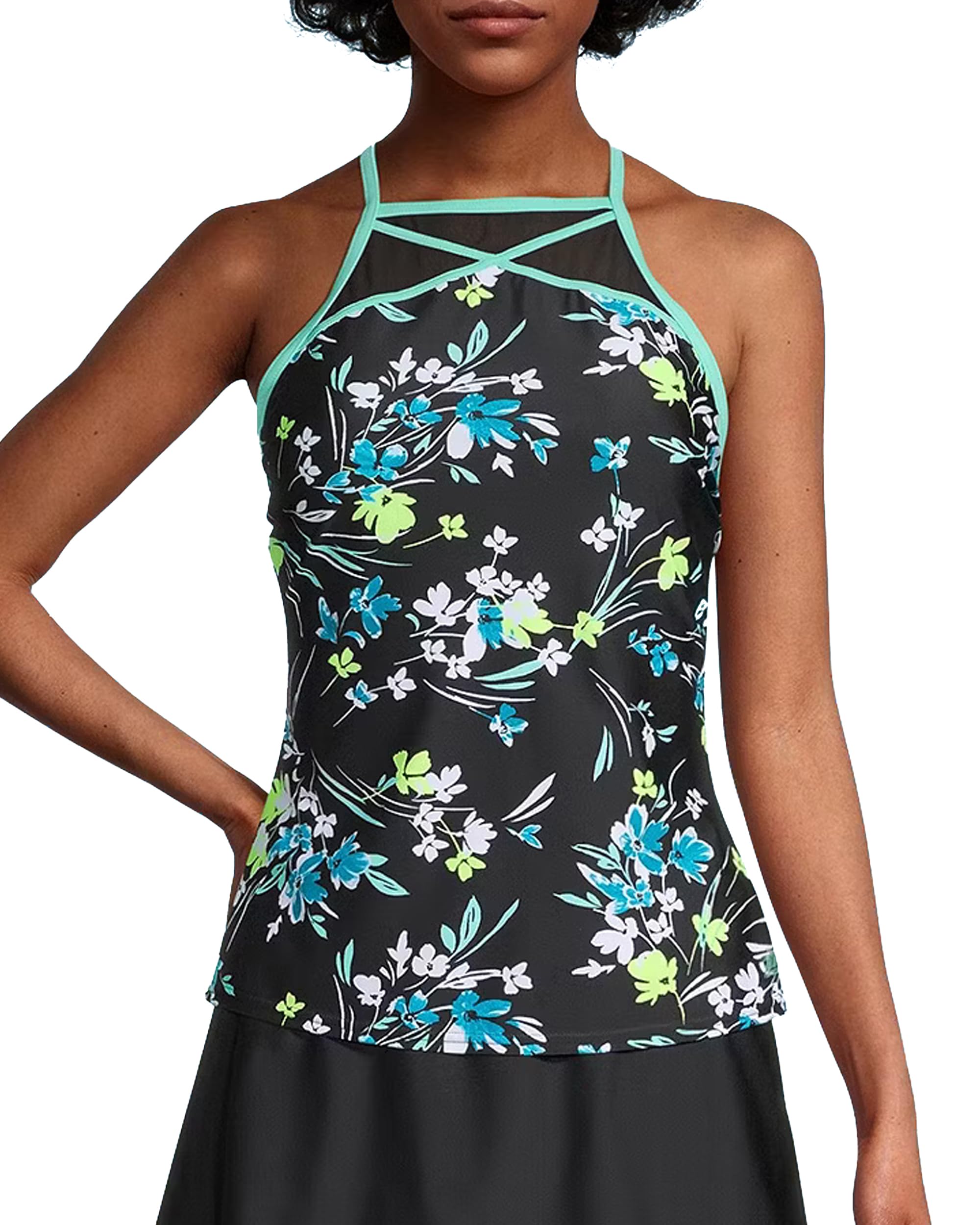 Zero XposurWomens Stylish Helix Tankini Tops | Ultimate Beach Essentials | Swimwear for Women and Summer Fashion Resort Wear