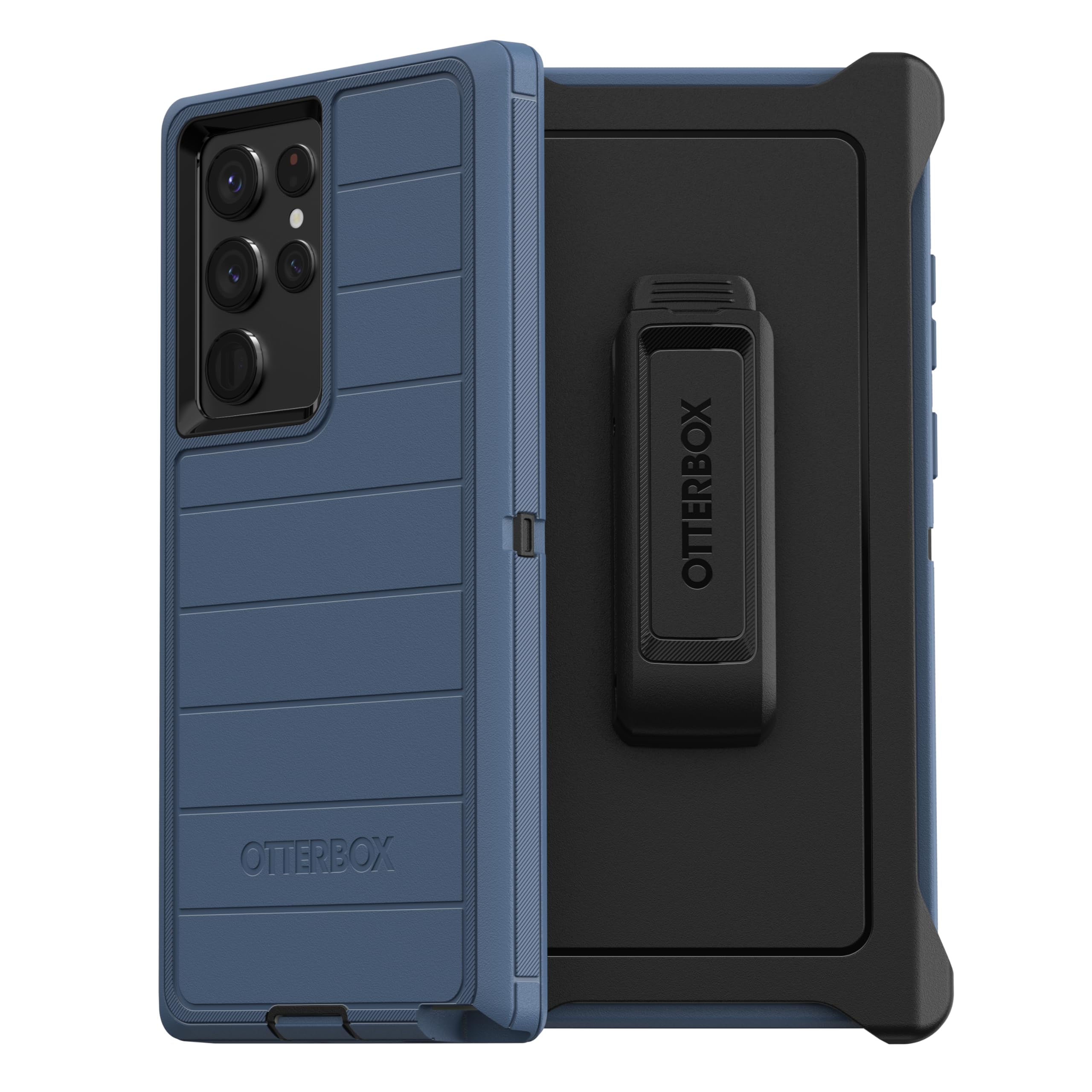 OtterBox Samsung Galaxy S22 Ultra (Only) - Defender Series Case - Dark Tide (Blue & Black) - Holster Clip Included - Screenless - Rugged & Durable - with Port Protection - Non-Retail Packaging