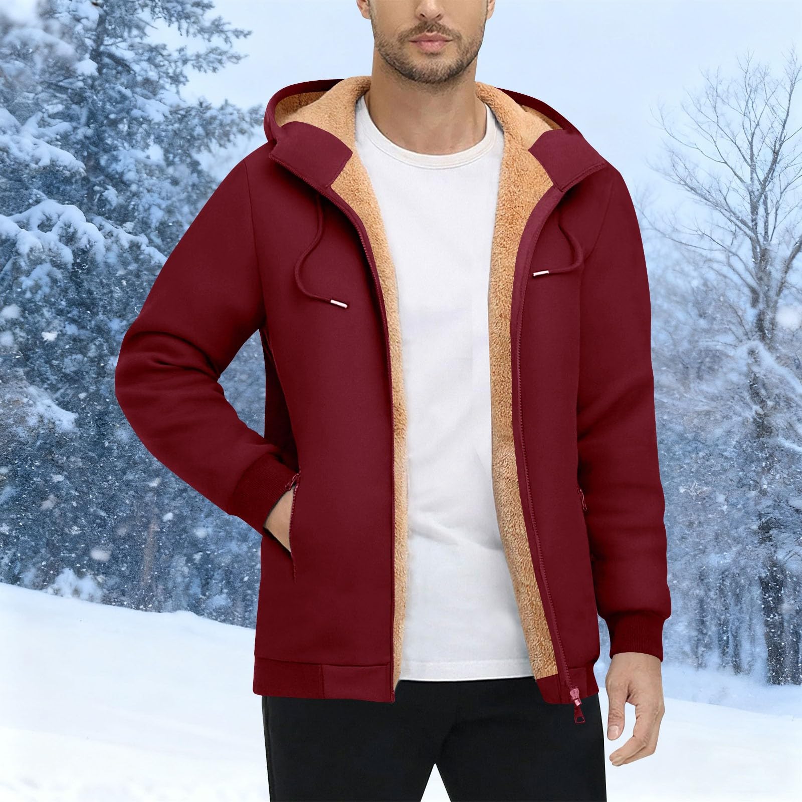 Sudadera con Capucha de Forro Polar, cálida y Suave, de Manga Larga, Estilo Casual y Deportivo para Actividades al Aire Libre.