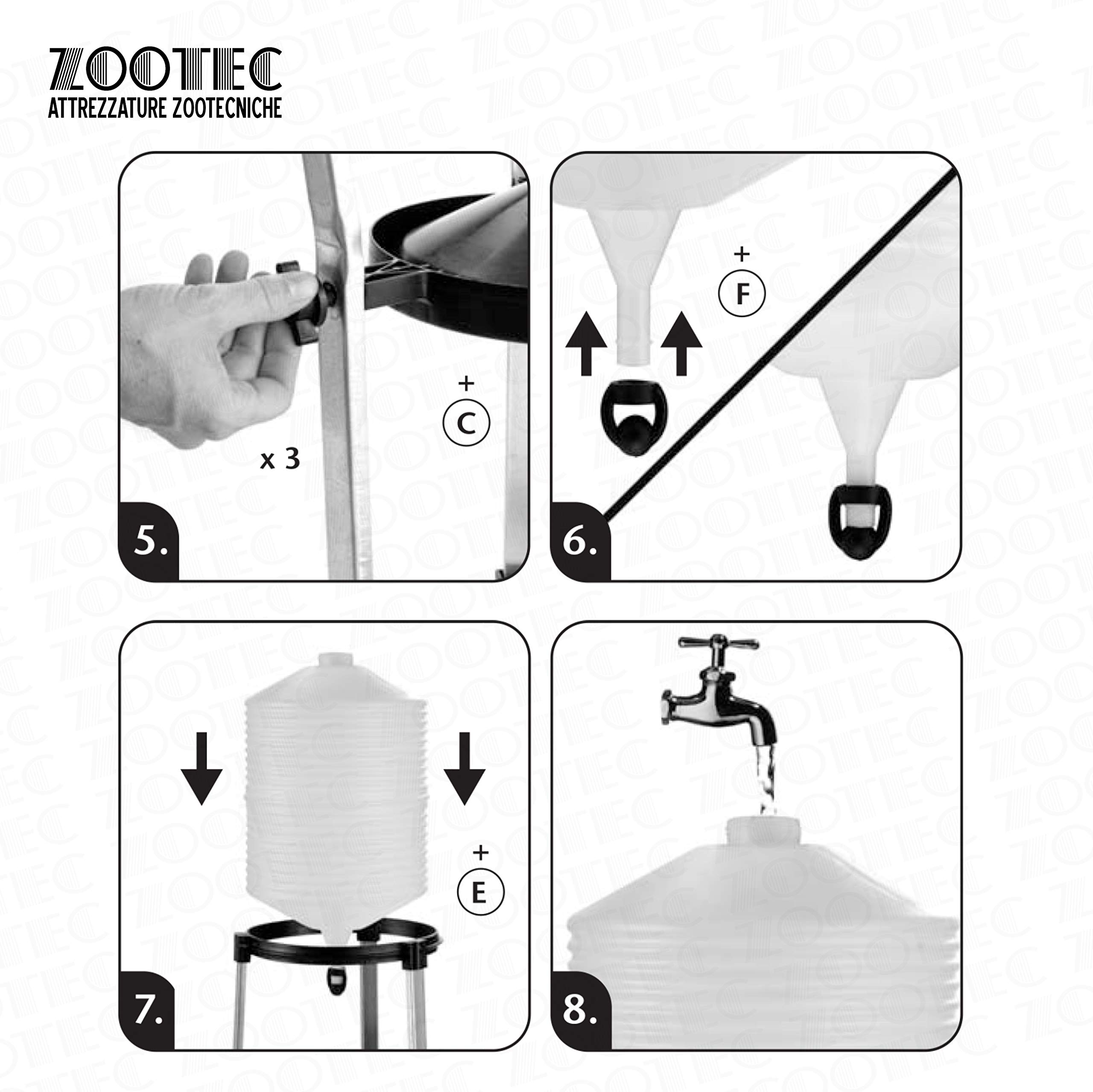 Zootec Bebedero para gallinas, Pollos, Patos, Gansos, Gansos, automático de plástico con depósito de 30 litros, fácil de Rellenar, Mover y Limpiar [Made in Italy] + Guantes Talla 9