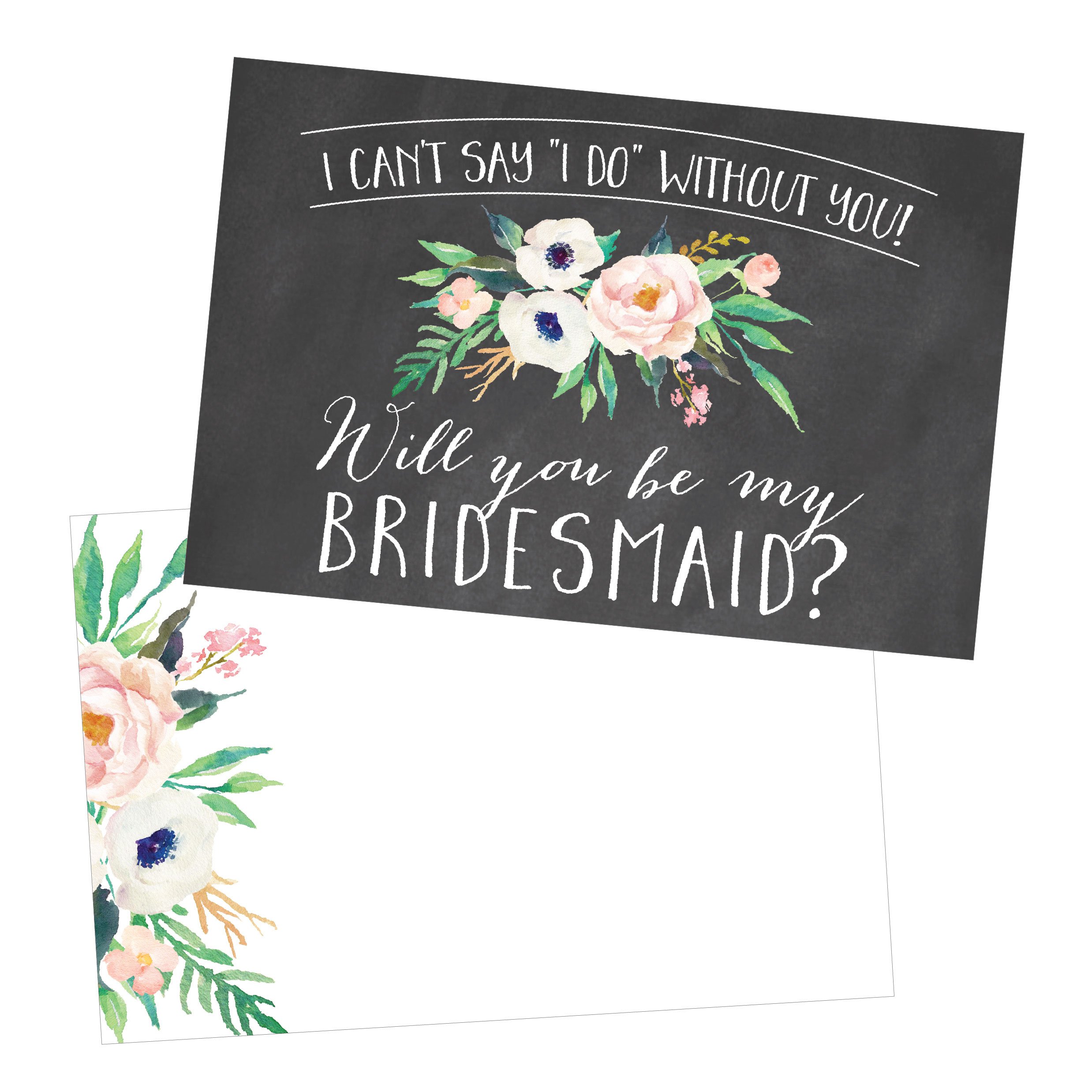 Amazon.com : 15 Will You Be My Bridesmaid Cards Chalkboard, I Can't Say I  Do Without You, Rustic Proposal Note For Gifts, Blank Chalk Ask To Be Your  Bridesmaids Invitations Set, Asking
