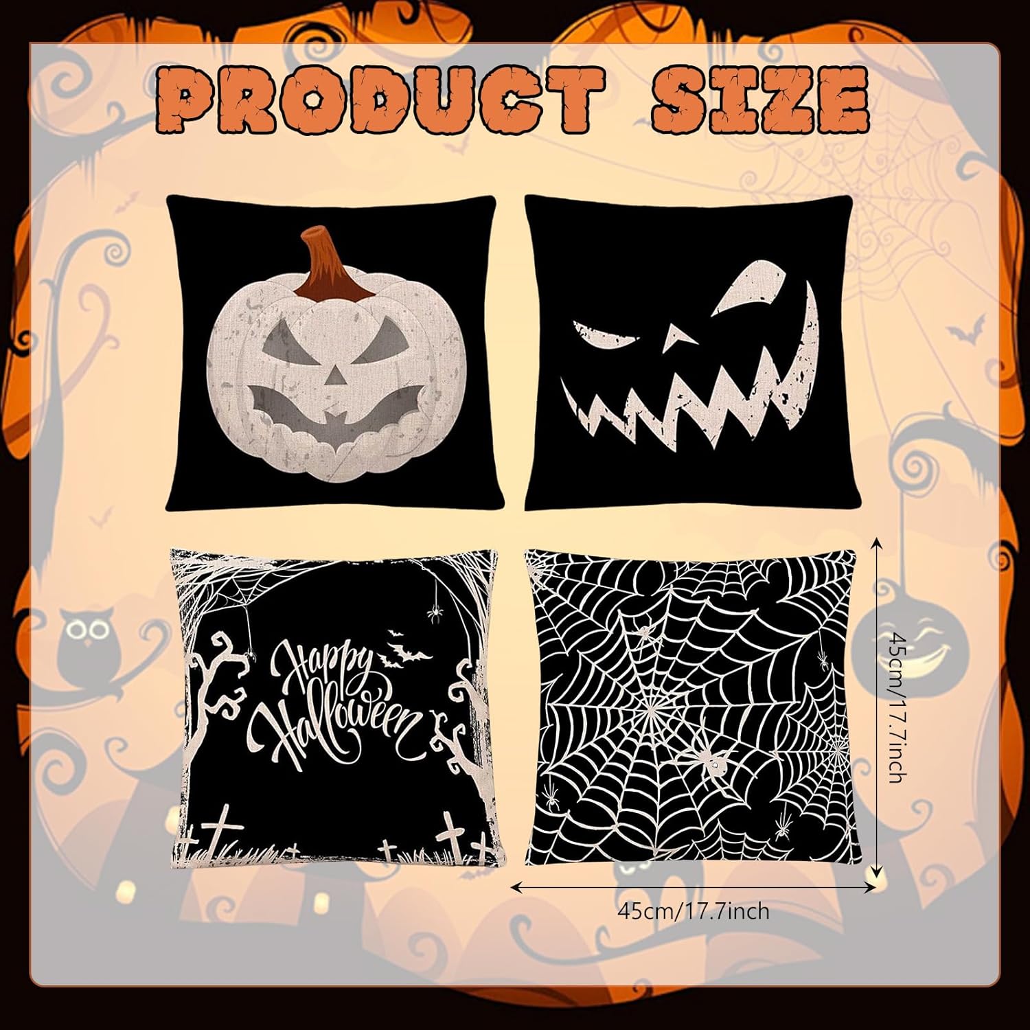 Halloween párnahuzat kanapén