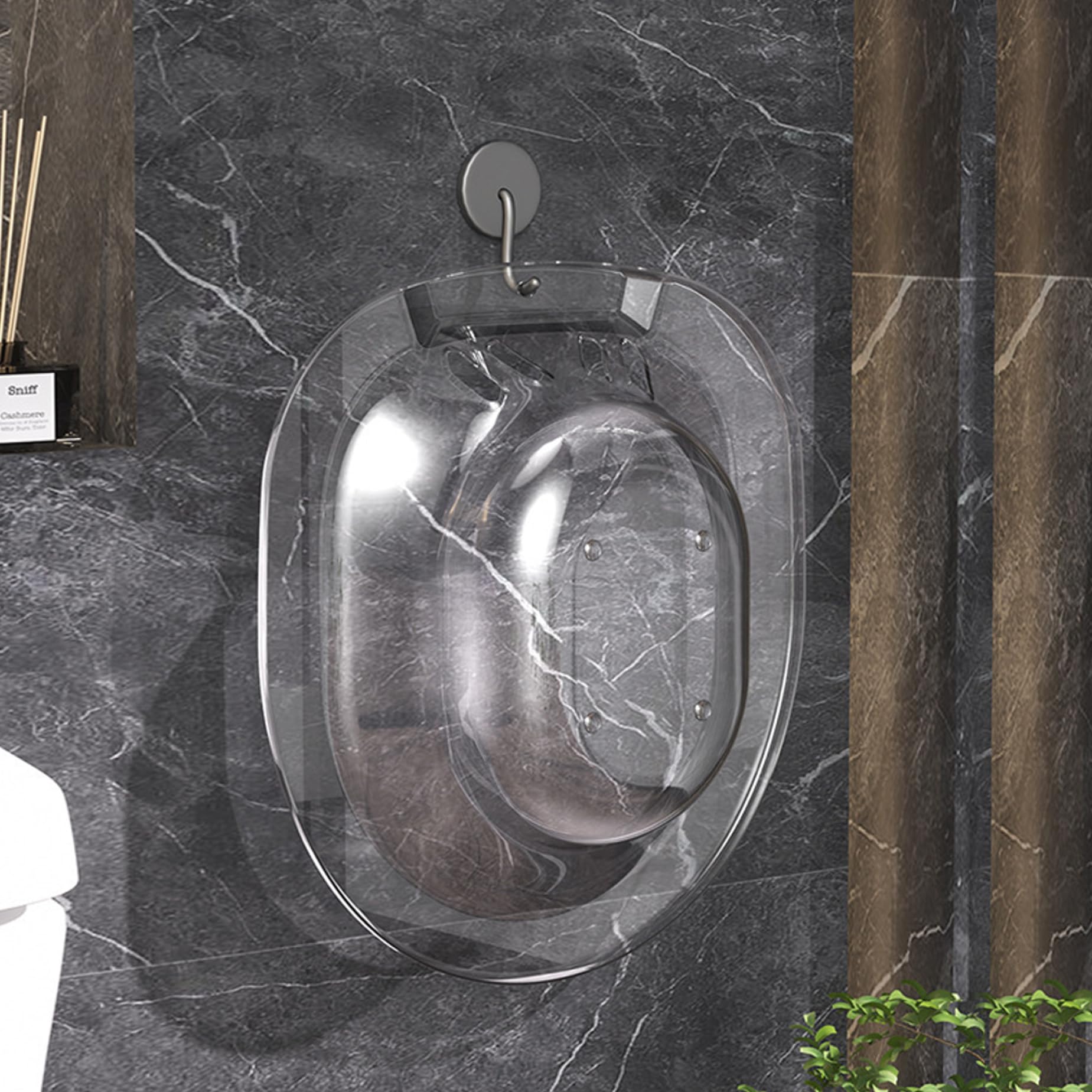 Bidet da Viaggio Portatile da sopra Il WC, antitraboccamento, 14x15x4 Pollici, Accessorio per Bidet per emorroidi, Assistenza privata Post-Partum (Grigio Trasparente), da Viaggio, Accessori