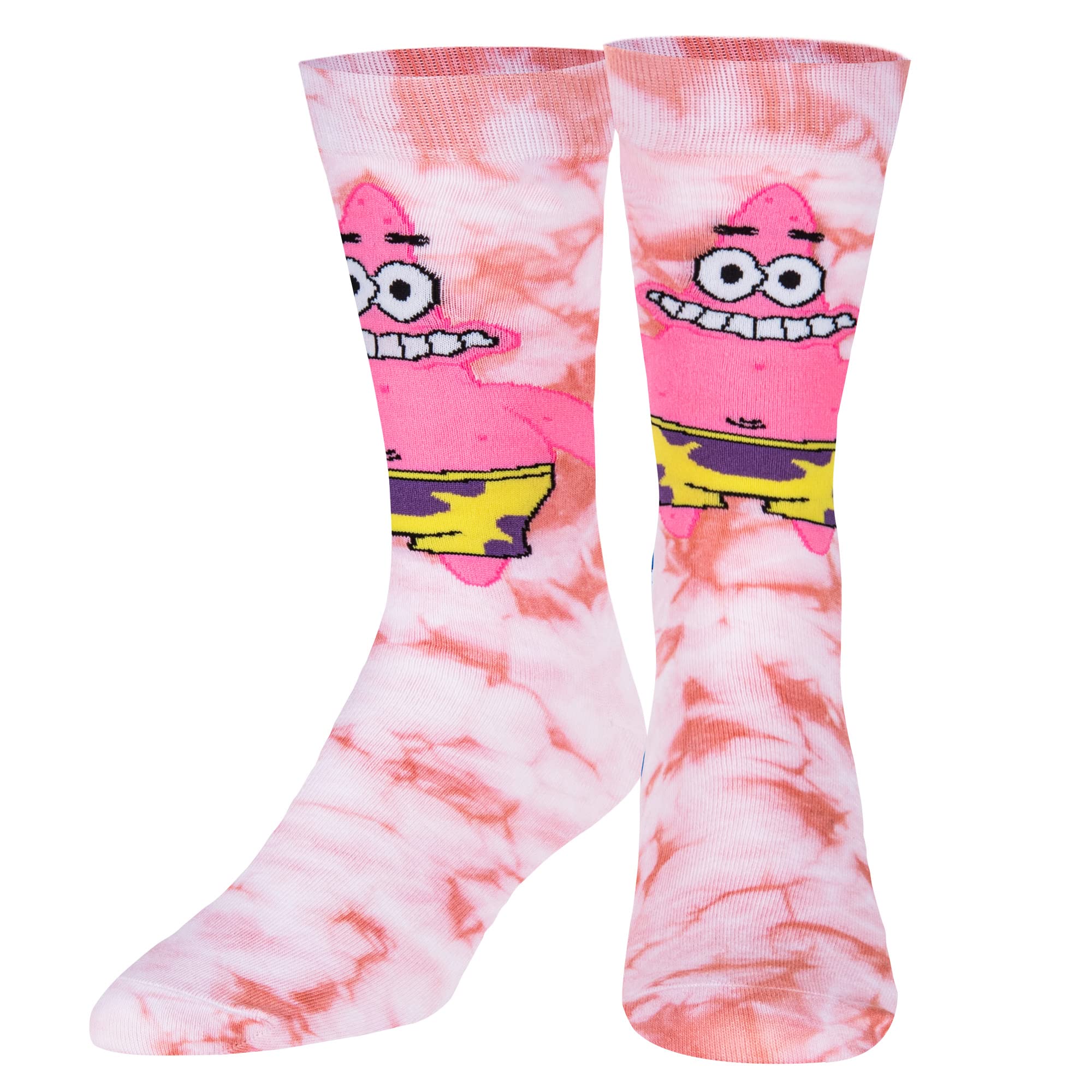 Odd Sox, Nickelodeon SpongeBob SquarePants Cartoon Socks, Men's & Women, Assorted, Patrick Tie Dyed, Large