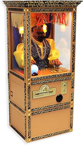 New Wave Toys Zoltar Speaks - Mini réplica de la máquina adivina, totalmente animada escala 16 con dispensador de tarjetas, USB-C recargable