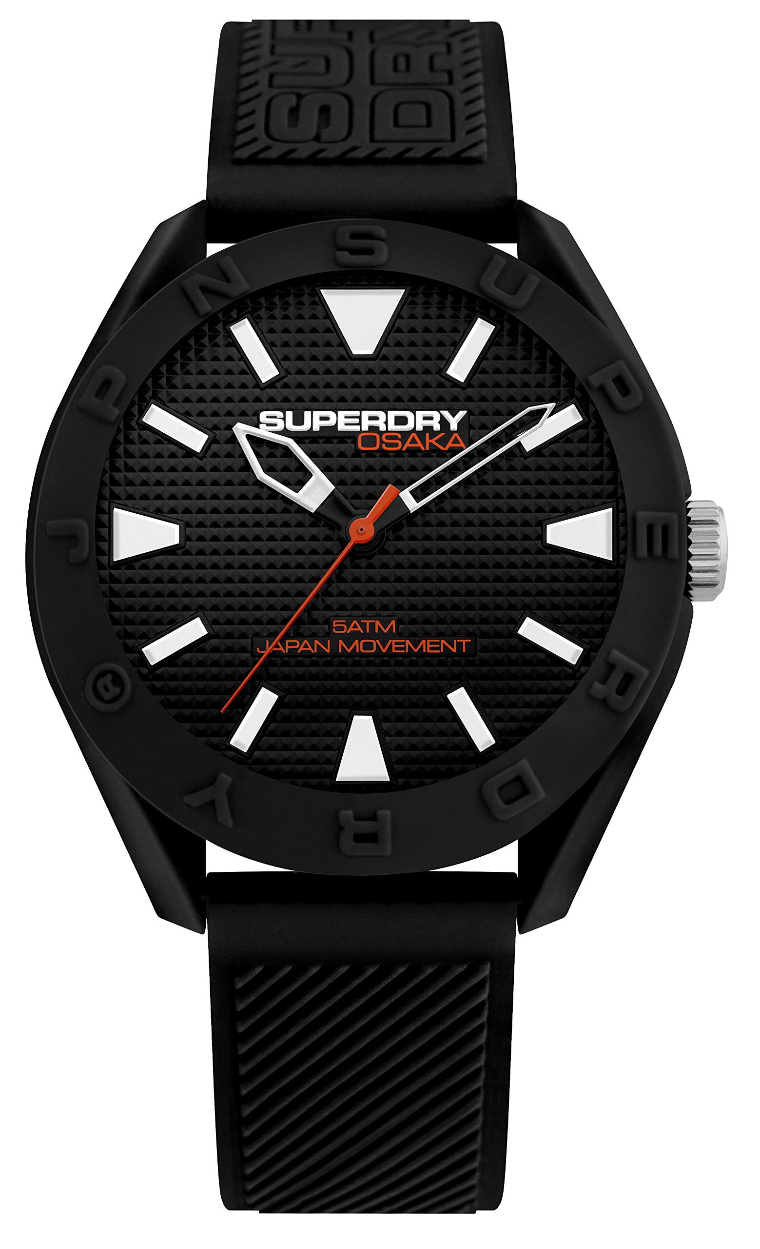 SUPERDRYMens Analogue Quartz Watch with Silicone Strap SYG243B, Black, Cuff