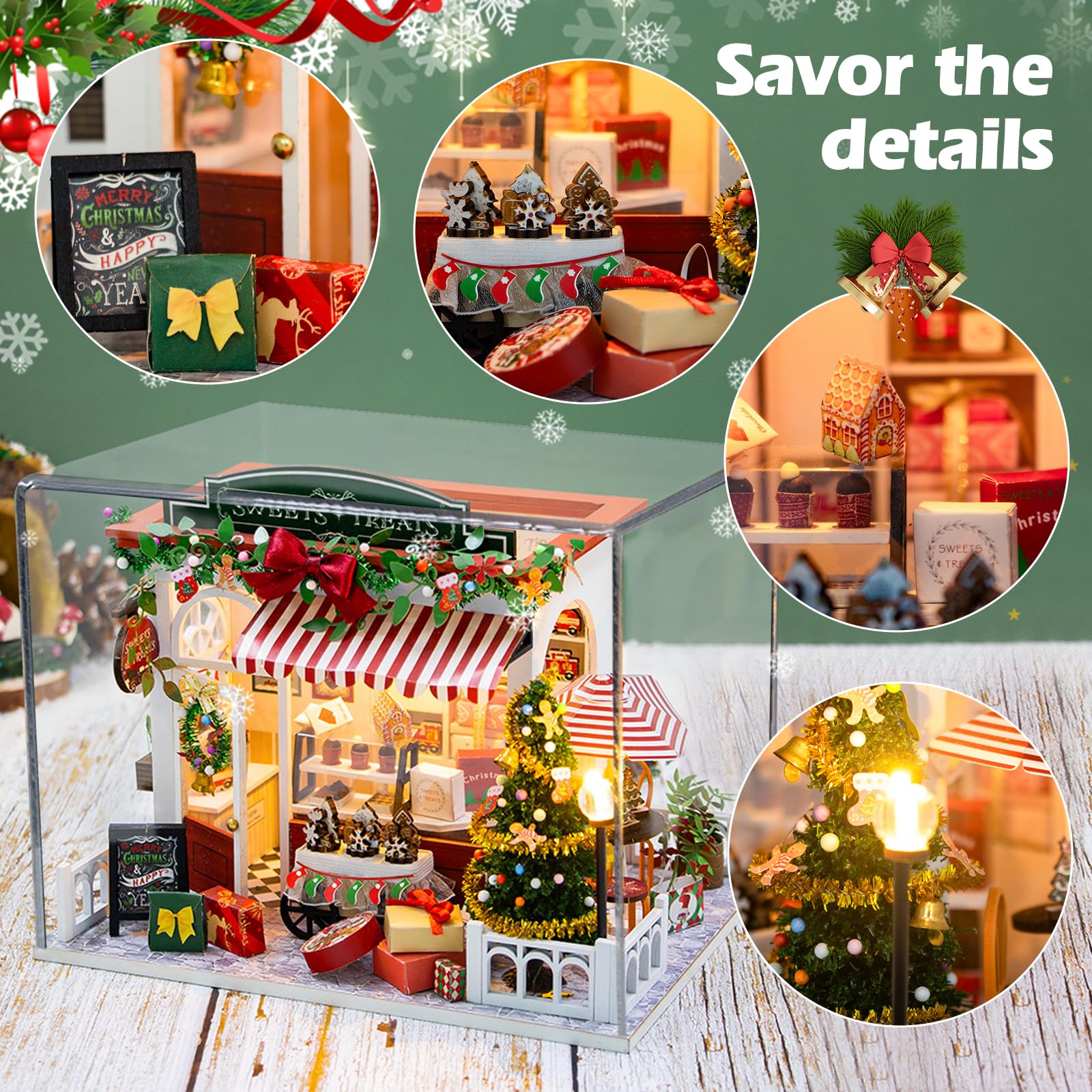 Amazon.com: DIY Christmas Miniature Dollhouse Kit with LED Light