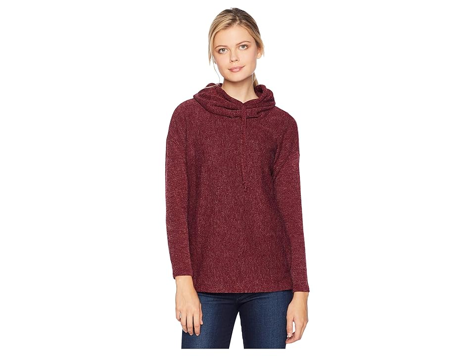 

Tribal Long Sleeve Cowl Neck Top (Zinfandel) Women's Long Sleeve Pullover, Brown
