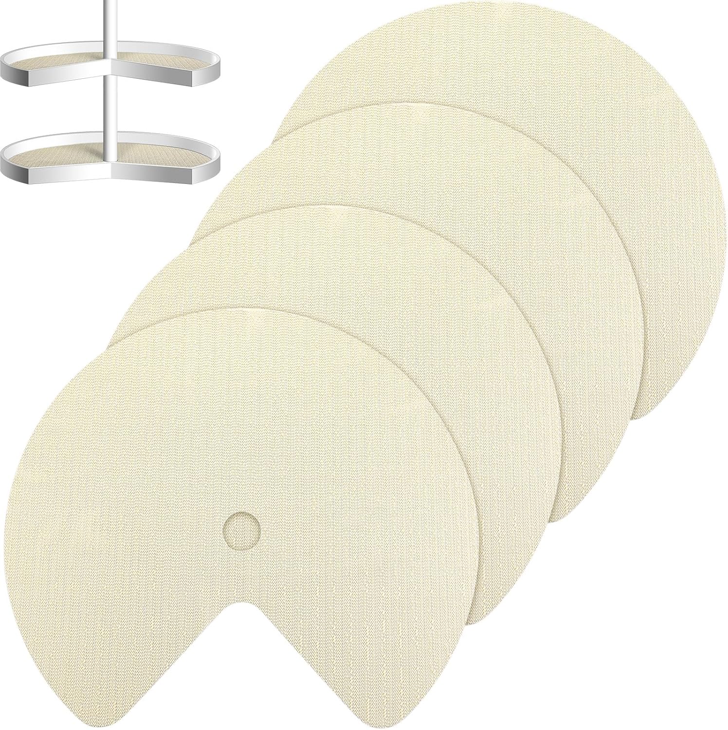 Frienda 4 Pcs Lazy Susan Shelf Liner Non Adhesive Lazy Susan Liner Non Slip Kitchen