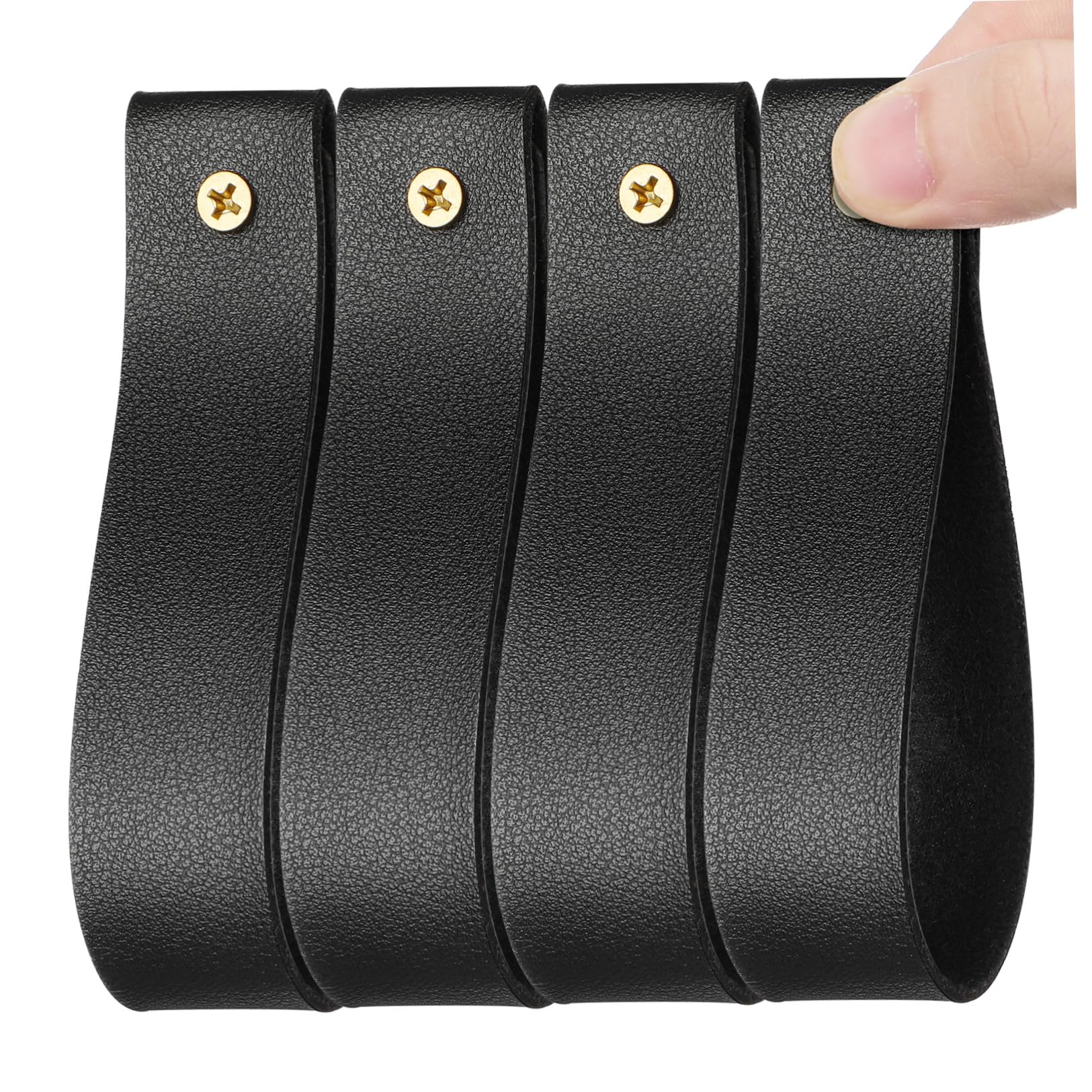 Correas de Barra de Cortina de PU, Ganchos para Toallas de baño, 4 Piezas, diseño montado en la Pared para baño Cocina Dormitorio