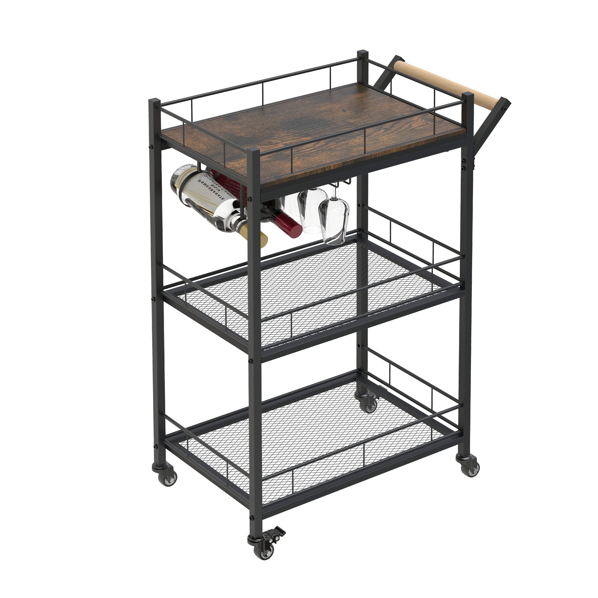 Buy ANYHI Drinks Trolley with Wine Rack and Handle, Kitchen Trolley
