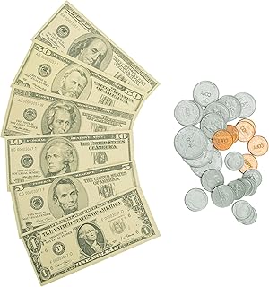 Educational Insights Big Money 3-D Magnetic Coins and Bills: 50 Magnetic Coins & Bills for Classroom or Home, Counting Skills & Pretend Play, Ages 5+