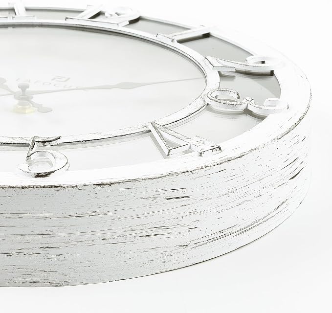 Lafocuse Reloj de Pared 30 cm Blanco Números 3D Silencioso miniatura 7