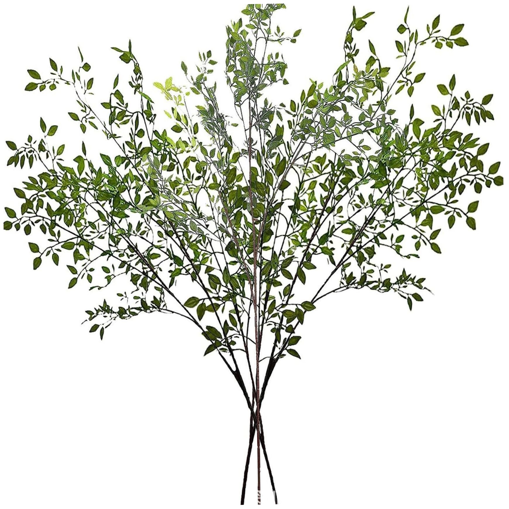 Ginwrek Faux Branches 5 Pcs Faux Stems, 43 Inch Realistic Nandina Branches for Vase, Greenery Stems for Home Wedding Office Decoration